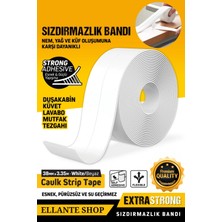 Ellante Banyo Küvet Mutfak Lavabo Su Sızdırmaz Bant Su Geçirmez Kenar Bandı Sızdırmazlık Tamir Beyaz 3.2m