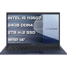 Asus Expertbook B1 B1400CEAE-EK4145 I5 1135G7 24GB Ddr4 2tb M.2 SSD W11P 14" Fhd Taşınabilir Bilgisayar