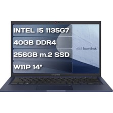 Asus Expertbook B1 B1400CEAE-EK4145 I5 1135G7 40GB Ddr4 256GB M.2 SSD W11P 14" Fhd Taşınabilir Bilgisayar