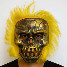 Hace Bazaar Wild Skull - Bakır Kafatası Sarı Saçlı Iskelet Maske