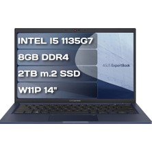 Asus Expertbook B1 B1400CEAE-EK4145 I5 1135G7 8gb Ddr4 2tb M.2 SSD W11P 14" Fhd Taşınabilir Bilgisayar