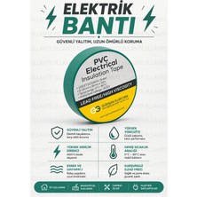 Ellante Yeşil Profesyonel Pvc Elektrik Bandı 18MM x 10M | Güçlü Yapışkanlı, 600V Dayanımlı, Esnek Izolasyon Bandı