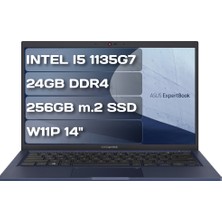 Asus Expertbook B1 B1400CEAE-EK4145 I5 1135G7 24GB Ddr4 256GB M.2 SSD W11P 14" Fhd Taşınabilir Bilgisayar