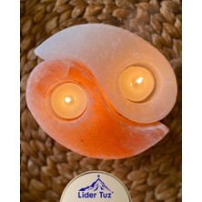 Mask Yıng-Yang Tasarımlı Himalaya Tuzu Mumluk – Dekoratif Doğal Kaya Tuzu