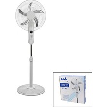Hace Bazaar 18 Inc 45 cm Kumandalı  Sanayi Tipi Ayaklı Vantilatör 5-Metal Pervane 3-Kademe Hız 65W Y:137CM (4887)