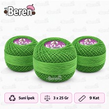 Leylak Suni Ipek Etamin ve Kaneviçe Ipliği - 4099 Yeşil - 9 KAT/25GR - 3 Adet -Seccade Yastık Nevresim Havlu Işleme