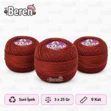 Leylak Suni Ipek Etamin ve Kaneviçe Ipliği - 1809 Kahverengi - 9 KAT/25GR - 3 Adet -Seccade Yastık Nevresim Havlu Işleme