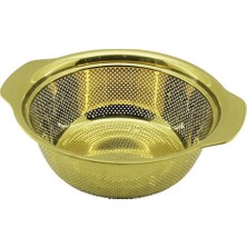 Hace Bazaar 23CM   Gold  Paslanmaz Metal  Sepet  Süzgeç  Kendinden Kulplu (4887)