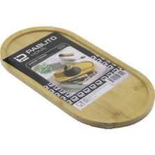 Hace Bazaar Oval  Ahşap Bambu Yağdanık Altlık - Sunum Tepsi  12X24X0.8CM (4887)