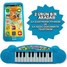 Brother Toys Türkçe Müzikli Dokunmatik Oyuncak Cep Telefonu ve Elektronik Sesli Piyano 2'li Set