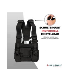 Mucize Lıfe Is Sımple Tech Wear Kablosuz Cihaz Için Göğüs Çantası, 3 Cepli Göğüs Taşıma Çantası, Telsiz Cihazı Çantası