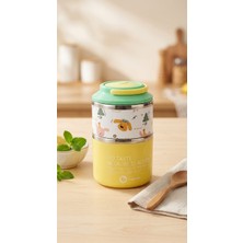 Alpa Store Fixpoint 1060 ml Double Lunch Box Paslanmaz Çelik 2 Katlı Beslenme Yemek Kabı Yemek Kutusu Sefer Tası