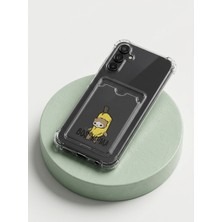 Cm Store Samsung Galaxy A16 Boş Yapma Muz Detaylı Kart Bölmeli Şeffaf Telefon Kılıfı