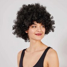 Hace Bazaar Siyah Renk Kıvırcık Afro Bonus Peruk