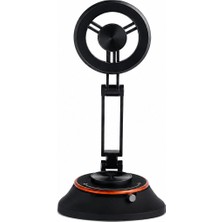 Hepu Armor Series HP-AA01 Güçlü Manyetik Araç Içi Telefon Tutucu - 360° Dönebilen Başlık ve Katlanabilir Alüminyum Alaşım Gövde Tüm Akıllı Telefonlarla Uyumlu Torpido Üstü Mıknatıslı Araç Tutacağı
