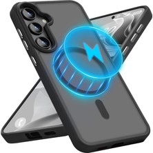 M.TK Moveteck Samsung Galaxy A57 Kılıf Mat Magsafe Şarj Özellikli Darbe Önleyici Hassas Butonlu Tam Kamera Lensli Korumalı Yumuşak Kenarlı