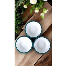 İnci Emaye 3 Parça 10CM Emaye Konik Tabak Set , Kahvaltı Tabağı, Reçellik, Zeytin, Peynir Tabağı, Çeyiz, Hediye