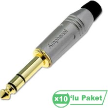 Amphenol Acps-Gn-Au 6,3mm Stereo Erkek Jak Konnektör ( 10'lu Paket )