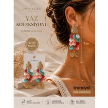 Up Atelier Yaz Koleksiyonu Plaj Modası Rengarenk Pullu Balık Model Küpe