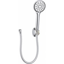 Flextail 3 Fonksiyonlu Krom Duş Başlığı 150 cm Esnek Dayanıklı Pvc Hortumlu Mafsallı Duvar Askılı Duş Seti