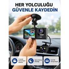 tp Buğz Üç Kameralı Araç Içi Kayıt Sistemi Full Hd Gece Görüşlü ve G-Sensör Destekli