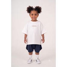 Kiddy Boo Ekru Bisiklet Yaka Oversize Unisex T-Shirt Bebek ve Çocuk