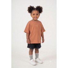 Kiddy Boo Çikolata Kahvesi Bisiklet Yaka Oversize Unisex T-Shirt Bebek ve Çocuk