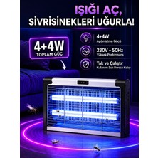 4+4W Çift Uva Ekolojik Işık Enerji Tasarruflu Sinek Tuzağı Elektrikli Sivrisinek Kovucu