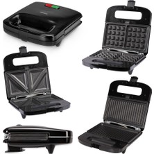 Altabi Trimax Tost Waffle Sandviç Makinesi 3 Farklı Plaka 1000 W Gold Mas Ter
