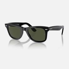 Ray-Ban RB 2140 54 Wayfarer Unisex Güneş Gözlüğü Siyah Çerçeve ve Yeşil Cam ile UV 400 Koruma