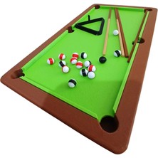 Can Kids Mini Oyuncak Bilardo Masası Seti Ahşap Görünümlü Masaüstü Bilardo Oyunu 24,5 x 14 x 9 cm