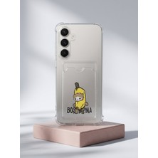 Toyigoo Samsung S25 Fe Boş Yapma Muz Detaylı Kart Bölmeli Şeffaf Telefon Kılıfı