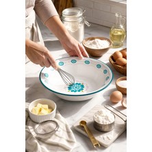 İnci Emaye 32 cm 3.5 Litre Emaye Leğen Çırpma ve Karıştırma Kabı. Hamur Leğeni. Meyvelik. Çeyiz. Büyük Kase