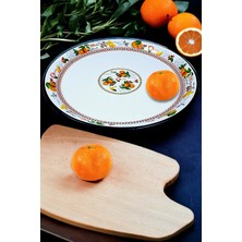 İnci Emaye 40 No Emaye Sini Sofra, Yemek Sunum Tepsi, Yer Sofrası Çinko ~38 cm