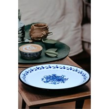İnci Emaye 40 No Emaye Sini Sofra, Yemek Sunum Tepsi, Yer Sofrası Çinko ~38 cm