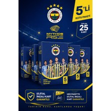 Mythos Cards Mythos Rise Fenerbahçe Futbolcu Kartları 5'li Kutu Paketi | 25 Kart | Dijital Imzalı Kart Garantili