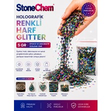 Stonechem Holografik Harf Glitter 5 gr – Epoksi ve UV Reçine İçin Renkli Işıltılı Harf Pul (Takı, Anahtarlık ve Telefon Kılıfı Süsleme Malzemesi)