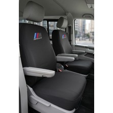 Antwax Volkswagen Transporter 4+1 - Siyah Penye Oto Koltuk Kılıfı - M Performance Baskılı