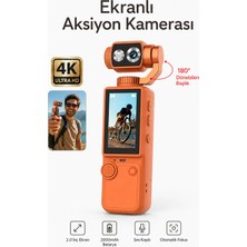 Meela 4K Ultra Hd Mini Aksiyon Kamerası 2.0 Inç Ekranlı Mikrofon Destekli Oto Fokus Özellikli 180° Döner Başlıklı Vlog