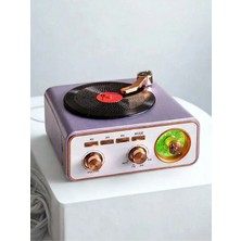 Meela Nostaljik Radyo Gramofon Tasarımlı Bluetooth Hoparlör Retro Radyo Fm/am/sw USB Tf Kart Ses Bombası