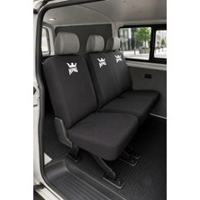 Antwax Volkswagen Transporter 4+1 - Siyah Penye Oto Koltuk Kılıfı - King Baskılı
