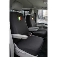 Antwax Volkswagen Transporter 4+1 - Siyah Penye Oto Koltuk Kılıfı - Italıa Baskılı