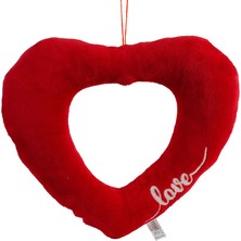 Petrichor Love Nakışlı Kalpli Yastık 35 cm Peluş