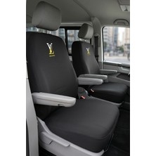 Antwax Volkswagen Transporter 4+1 - Siyah Penye Oto Koltuk Kılıfı - Lv Baskılı