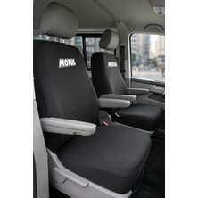 Antwax Volkswagen Transporter 4+1 - Siyah Penye Oto Koltuk Kılıfı - Motul Baskılı