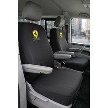 Antwax Volkswagen Transporter 4+1 - Siyah Penye Oto Koltuk Kılıfı - Ferrarı Baskılı