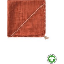 Cigit Çift Kat El Işi Müslin Üçgen Havlu (Yıkanmıştır) 75X75 cm Rust