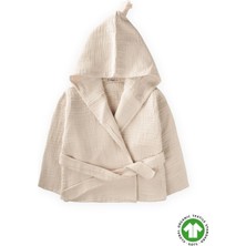 Cigit Çift Kat Organik Müslin Çocuk Bornoz 1-9 Yaş Naturel