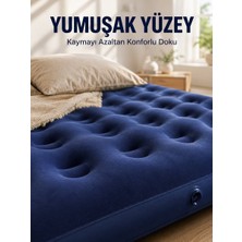 Dış Mekan Şişme Yatak Çift Kişilik Flokeli Yüzey Konforlu Kullanım - NEXORA8207-3127