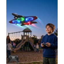 Uzaktan Kumandalı LED Işıklı Drone Uçak 360 Derece Dönüş Özellikli Oyuncak  - NEXORA3370-7